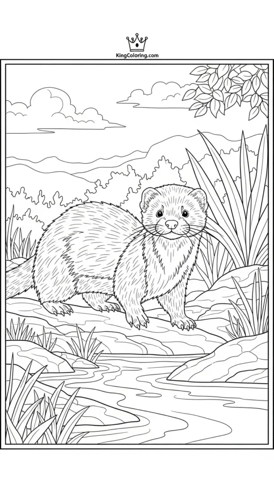 Mink Walking Along Riverbank