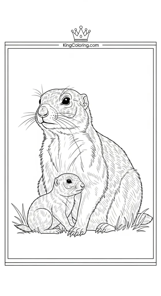 Mom Prairie Dog With Baby