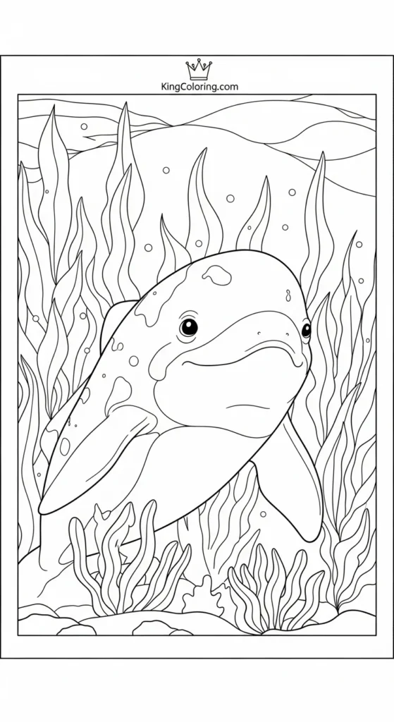 Porpoise Hiding Among Seaweed