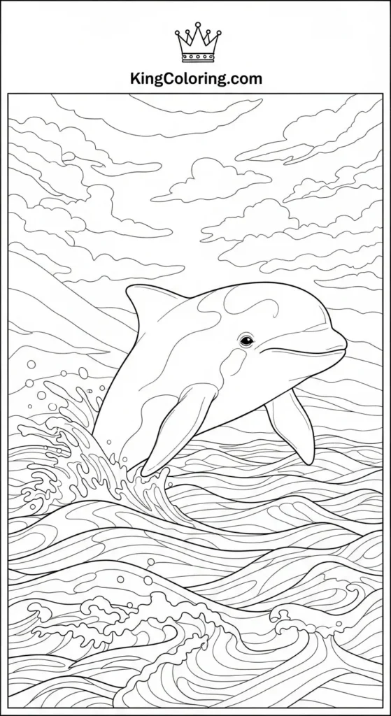 Porpoise Racing Across Open Sea