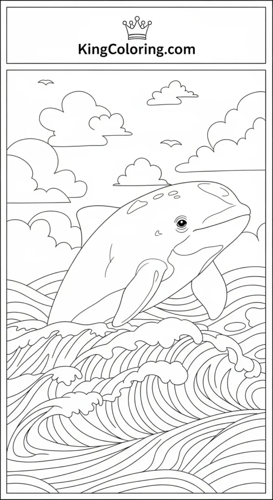 Porpoise Swimming Through Calm Waves