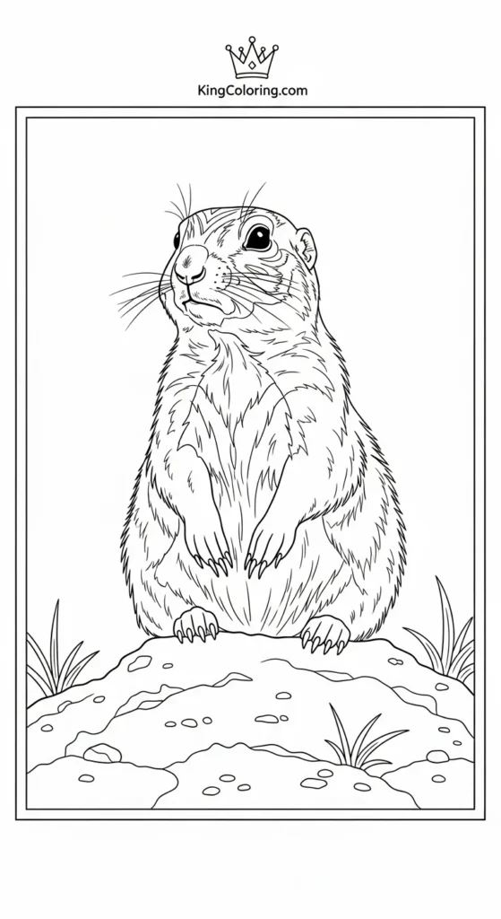 Prairie Dog Sitting On Dirt Mound