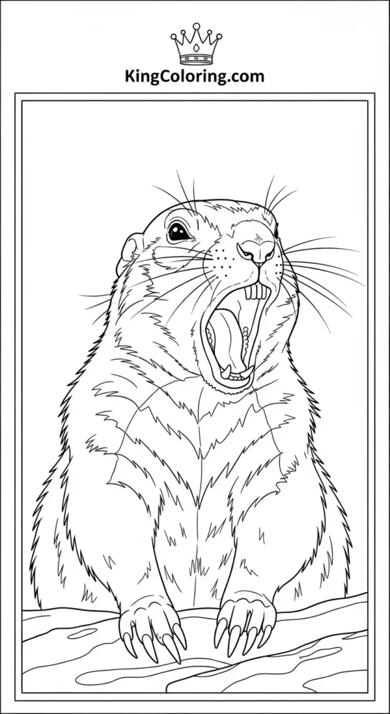 Prairie Dog Yawning With Big Teeth