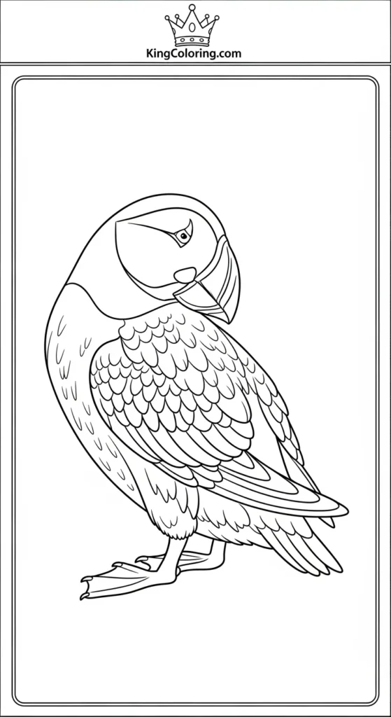 Puffin Pair Preening Feathers coloring page