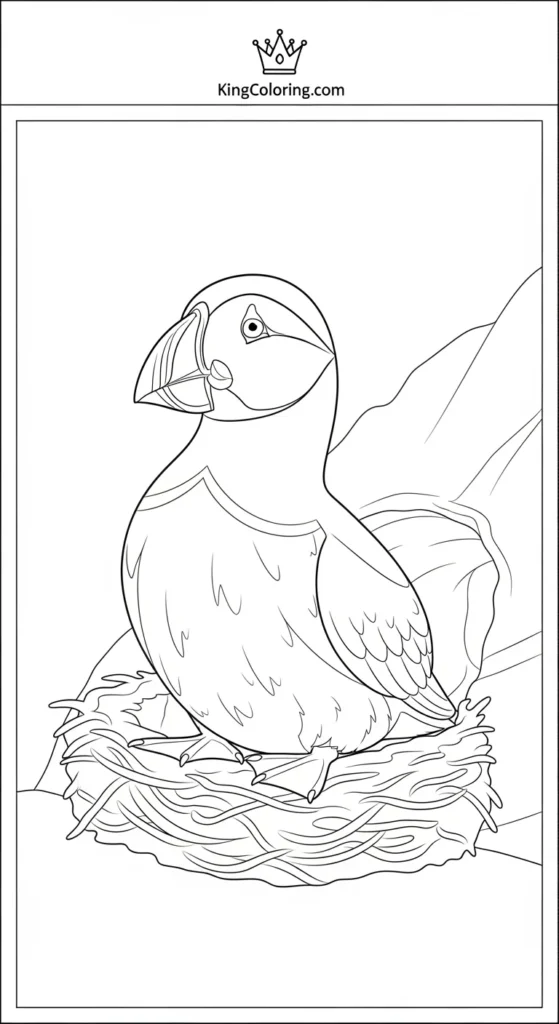 Puffin Sitting Near Nesting Hole