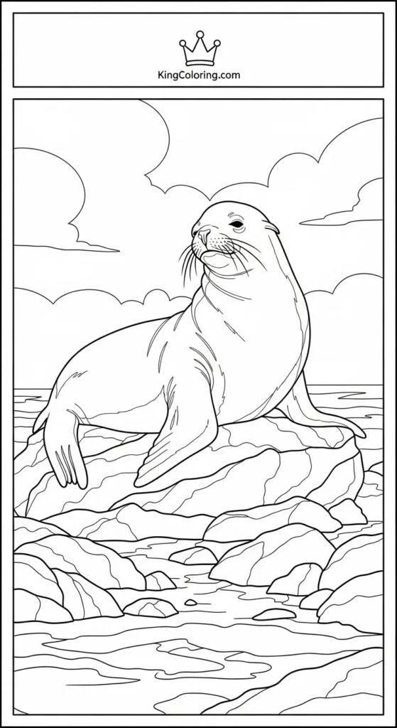 Sea Lion Resting On Rocky Shore