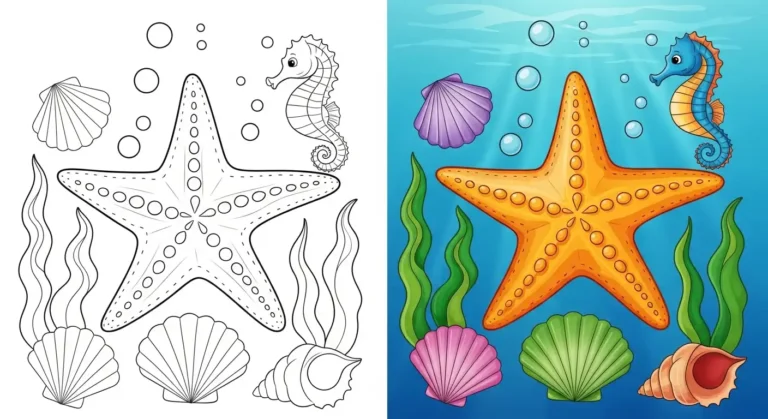 Starfish coloring pages