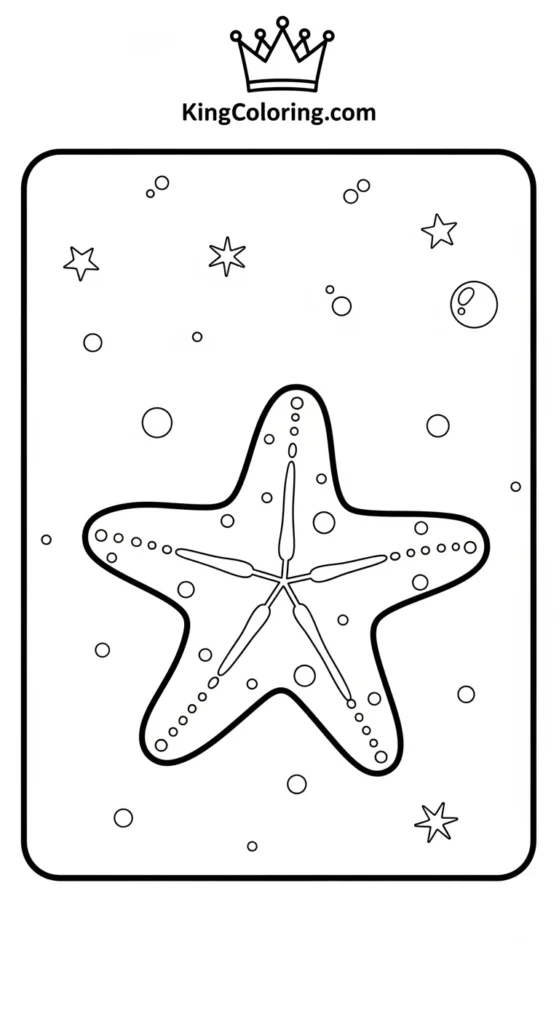 Starfish coloring pages illustrating a baby starfish
