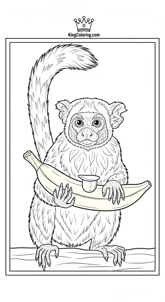 Tamarin Carrying Tiny Banana