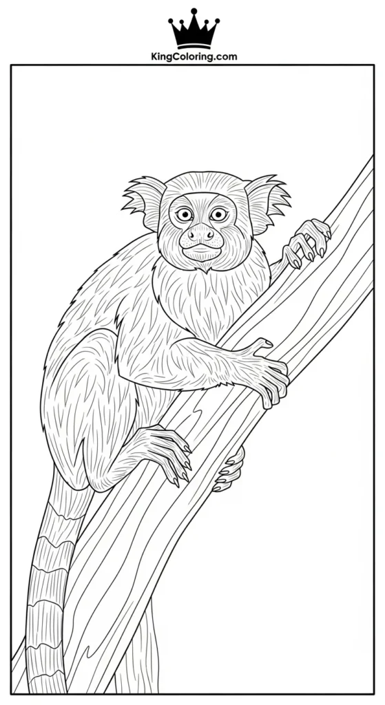 Tamarin Resting On Tree Limb