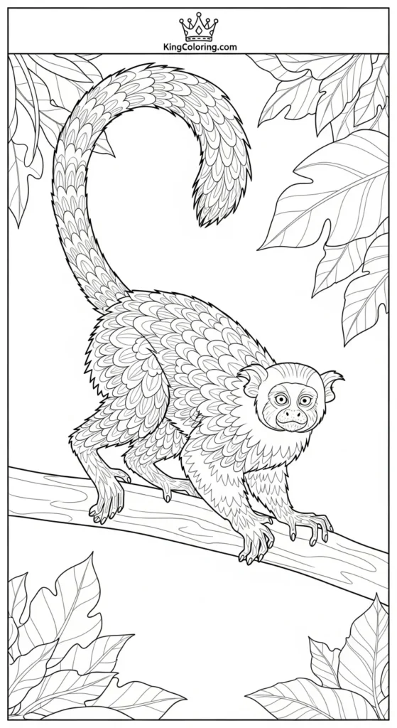 Tamarin Running Along Branch