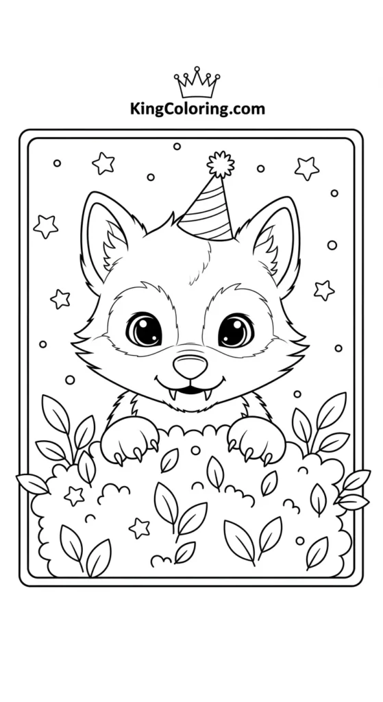 Werewolf coloring pages illustrating a baby werewolf