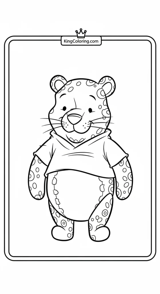 Winnie-the-Pooh Style Jaguar Coloring Page