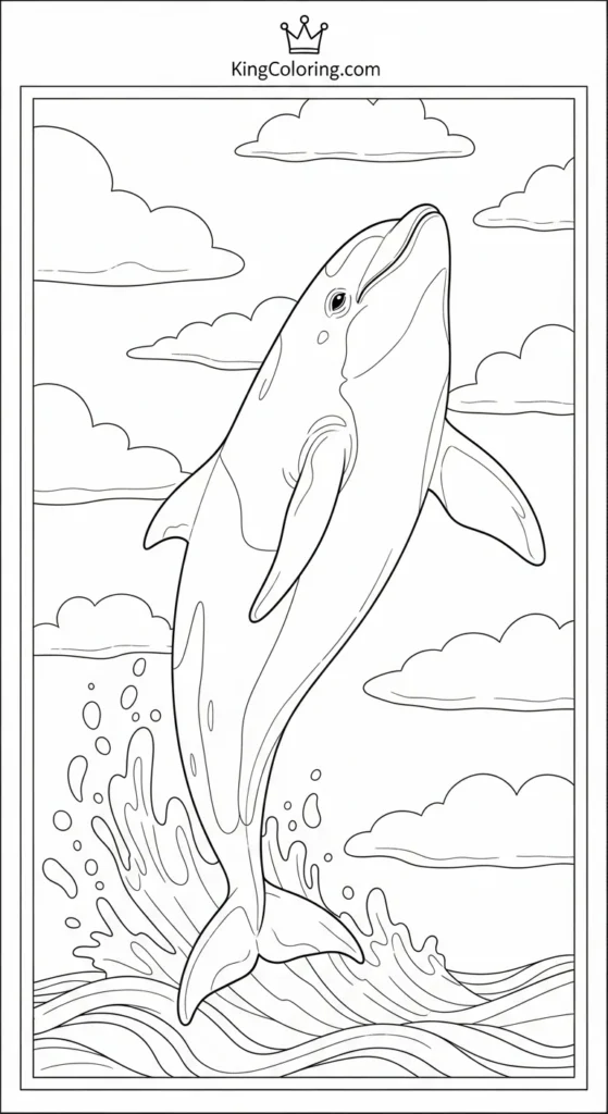 Porpoise Leaping Toward Sky