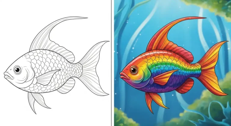 rainbow fish coloring pages