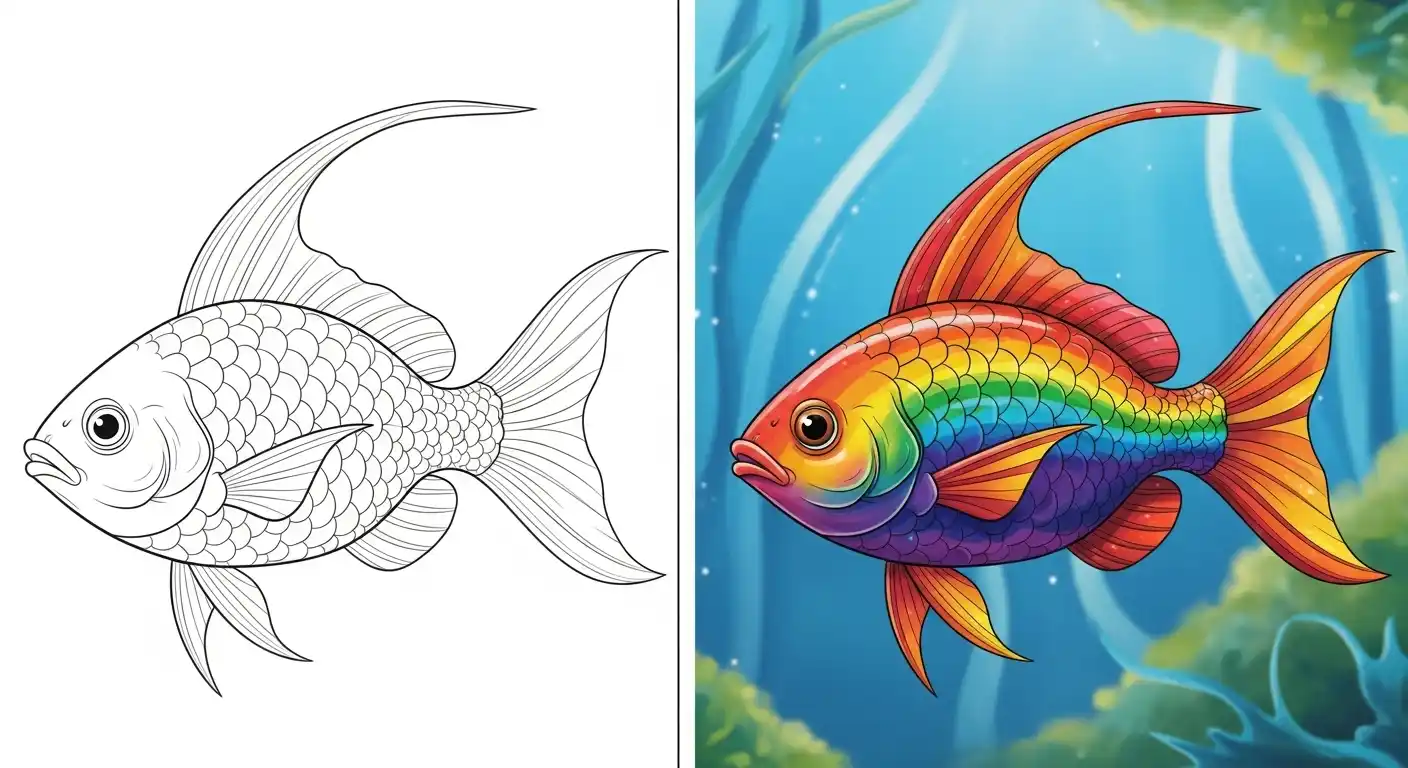 rainbow fish coloring pages