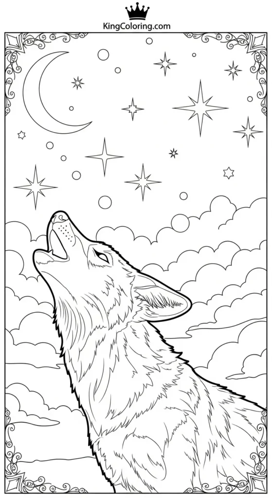 A Howling Jackal Coloring Page