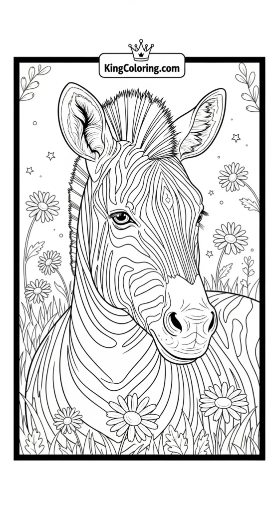 A Peaceful Zebra Coloring Sheet