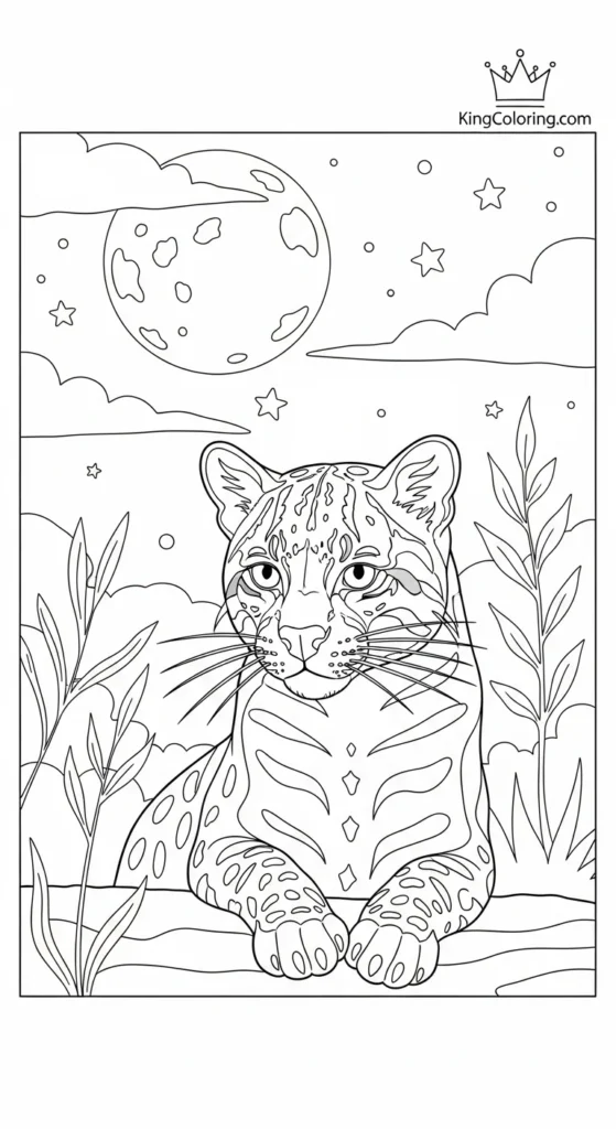A Quiet Ocelot Coloring Sheet