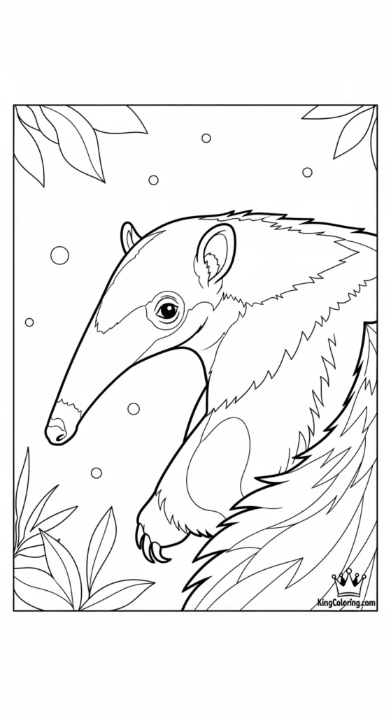 Anteater Looking Over Shoulder Coloring Page