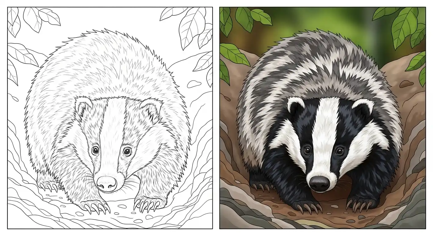 Badger Coloring Pages