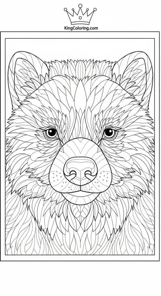 Badger Face Close-Up Coloring Sheet