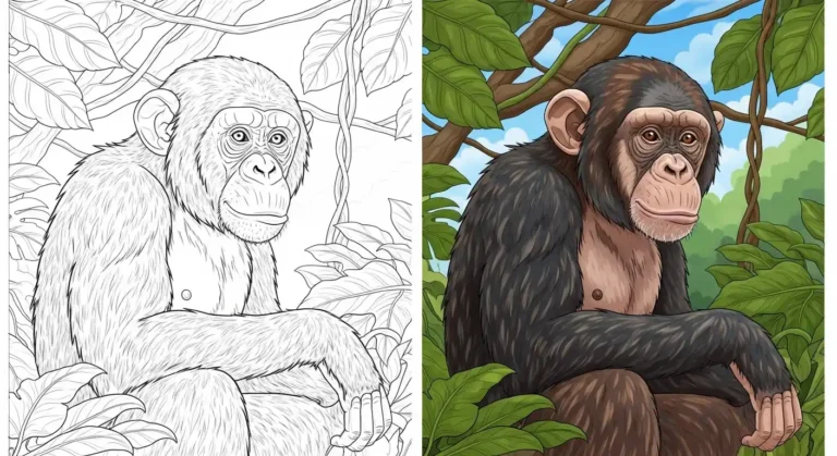 Chimpanzee Coloring Pages