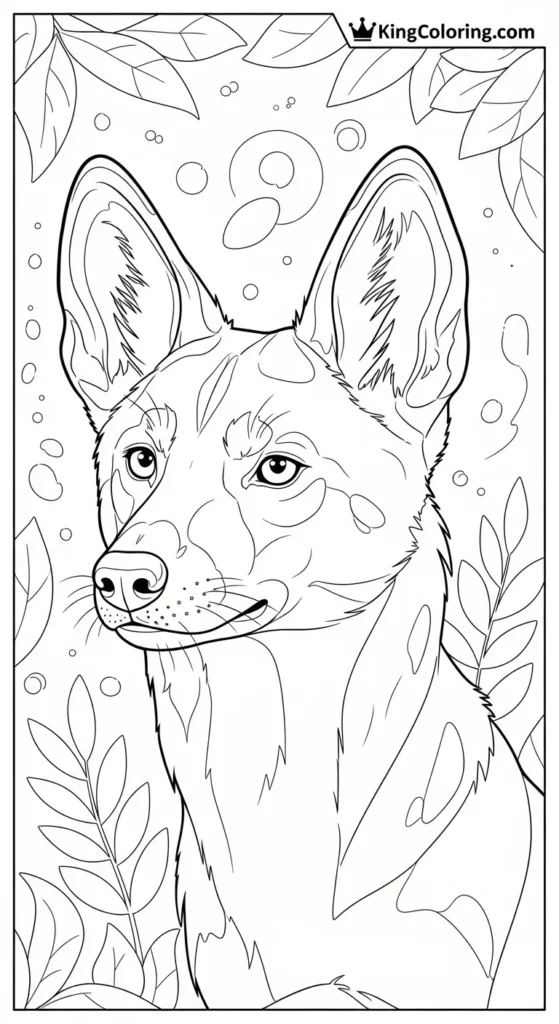 Dingo With Raised Ears Coloring Sheet.