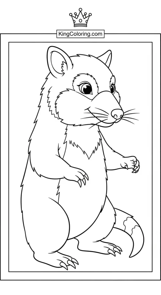 Easy Shrew Coloring Page For Toddlers