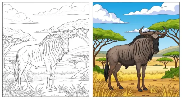 Gnu Coloring Pages