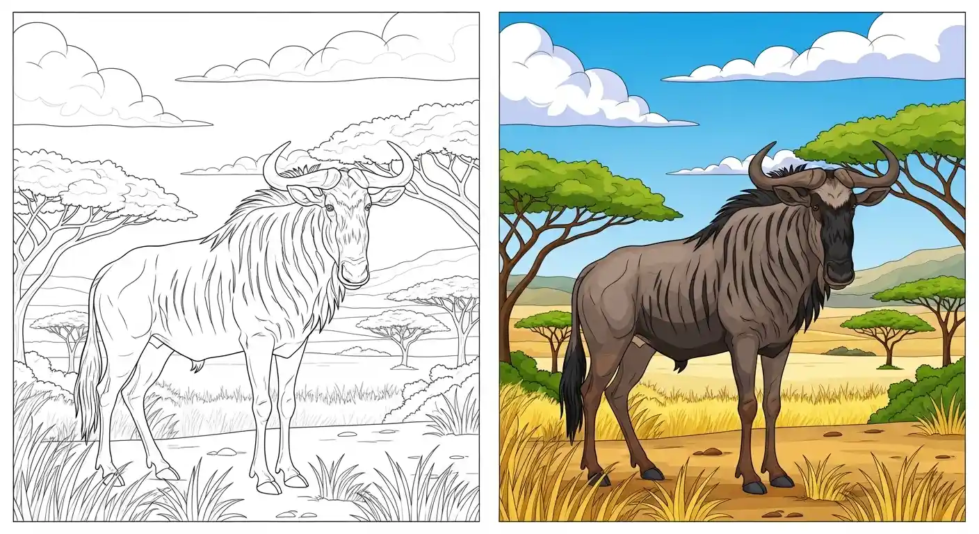 Gnu Coloring Pages