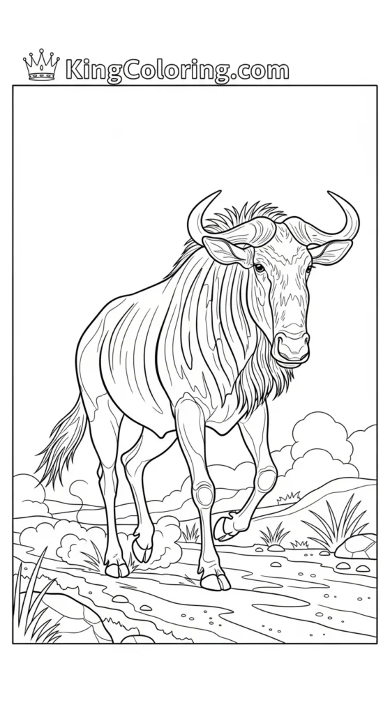Gnu Crossing A Dusty Trail Coloring Sheet