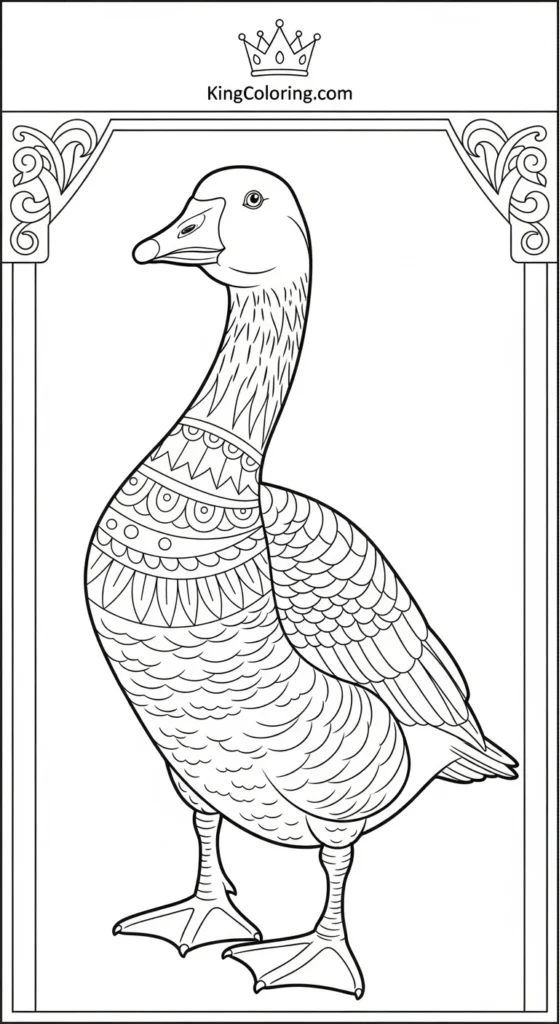 Goose Stretching Neck Forward Printable Coloring Page