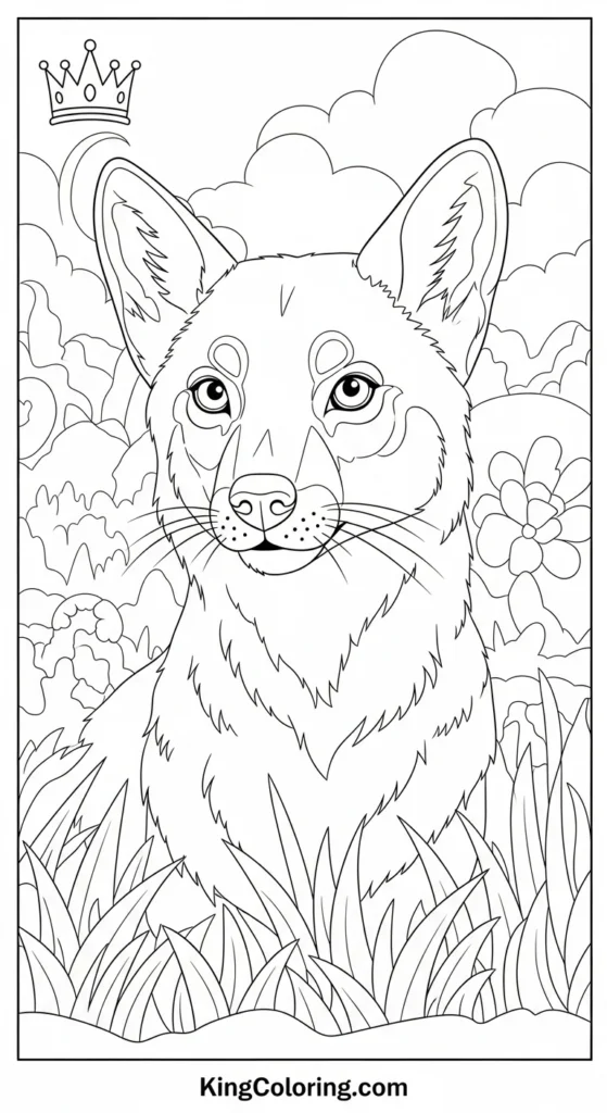 Jackal Looking Back Over Shoulder Coloring Page