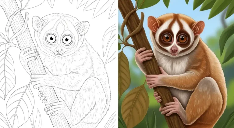 Loris Coloring Pages