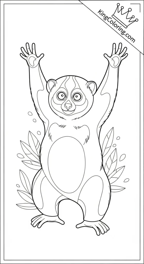 Loris Stretching Tiny Arms Coloring Page