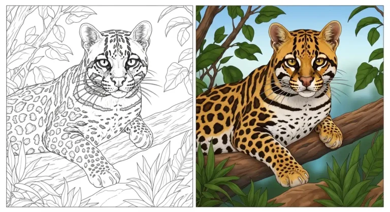 Ocelot Coloring Pages