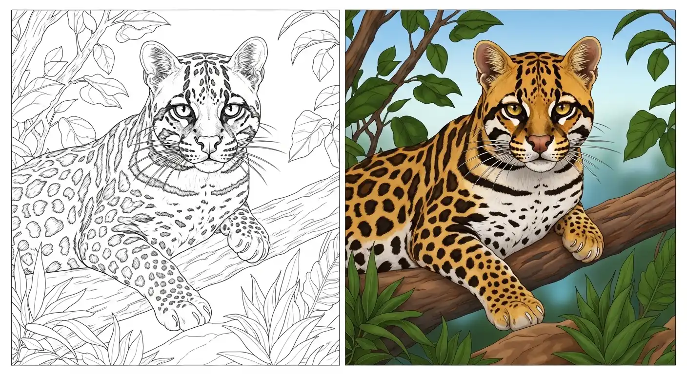 Ocelot Coloring Pages