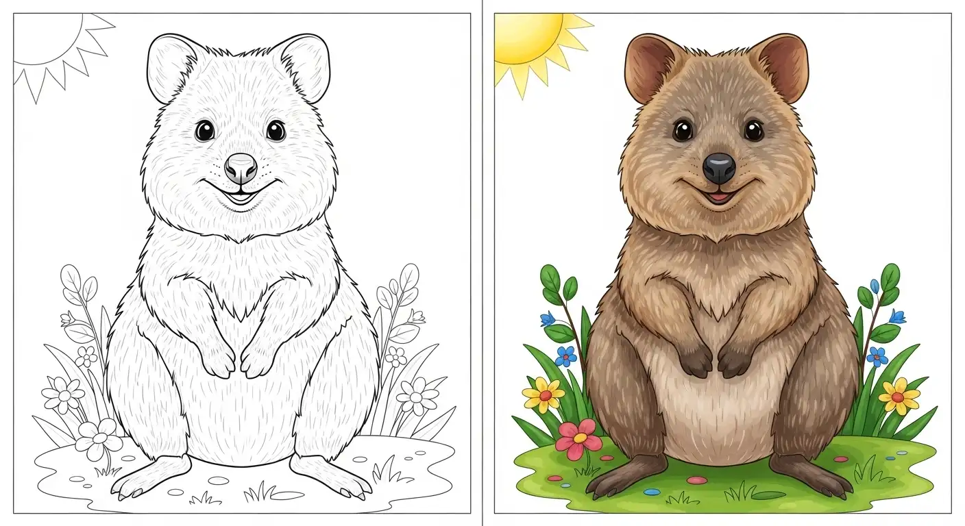 Quokka Coloring Pages