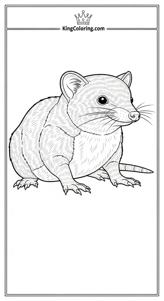 Realistic Shrew Line Art Coloring Page