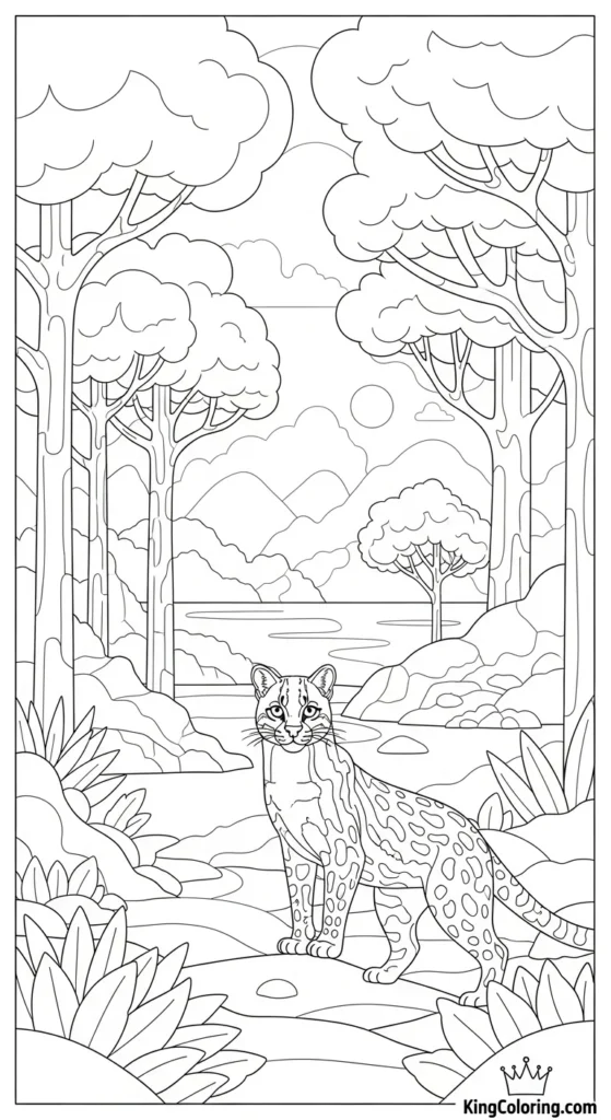 Roaming Ocelot Coloring Page