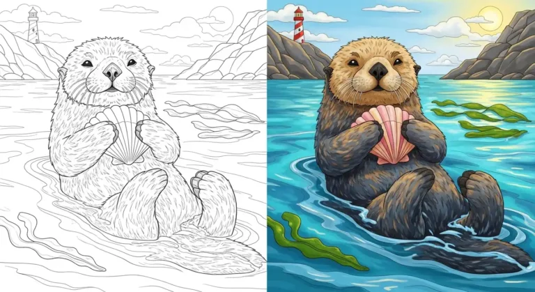 Sea Otter Coloring Pages