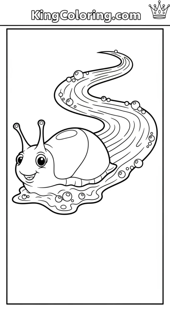 Slug Leaving Slime Trail Coloring Sheet