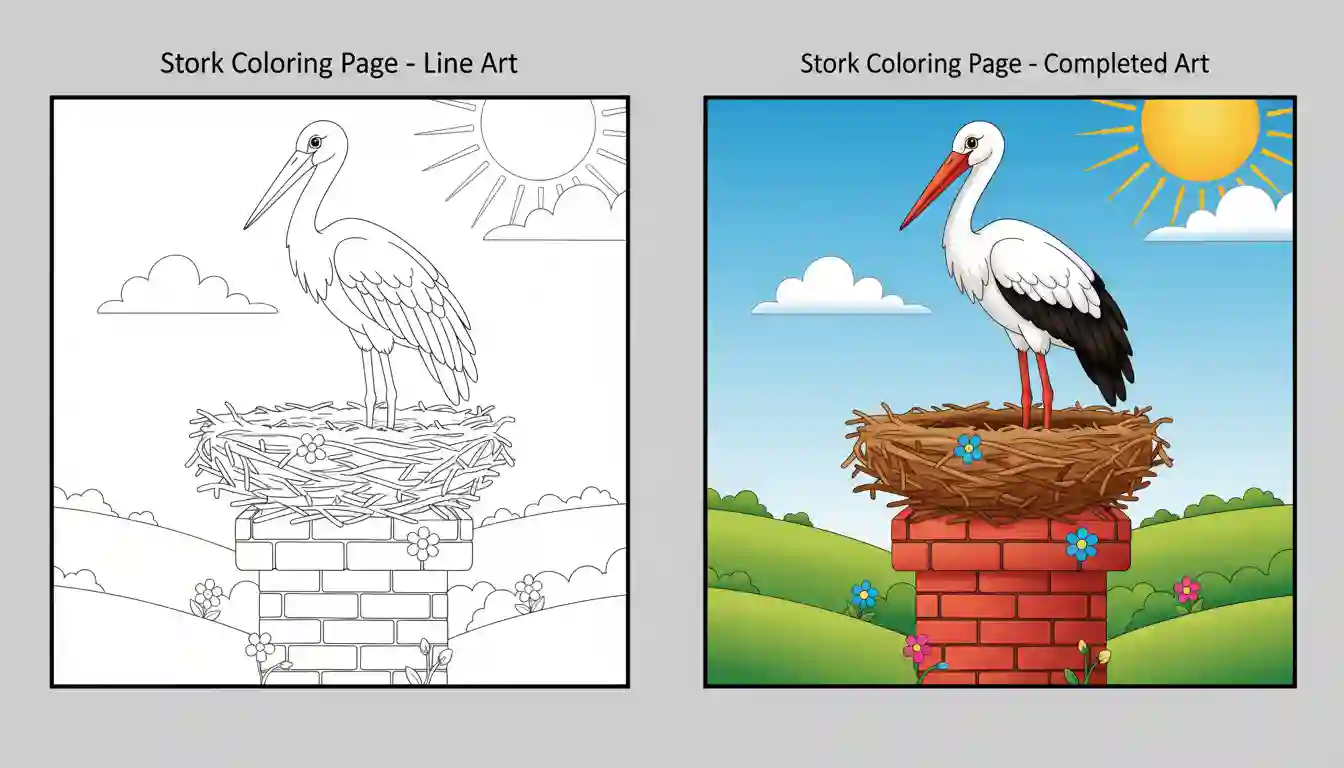 Stork Coloring Pages
