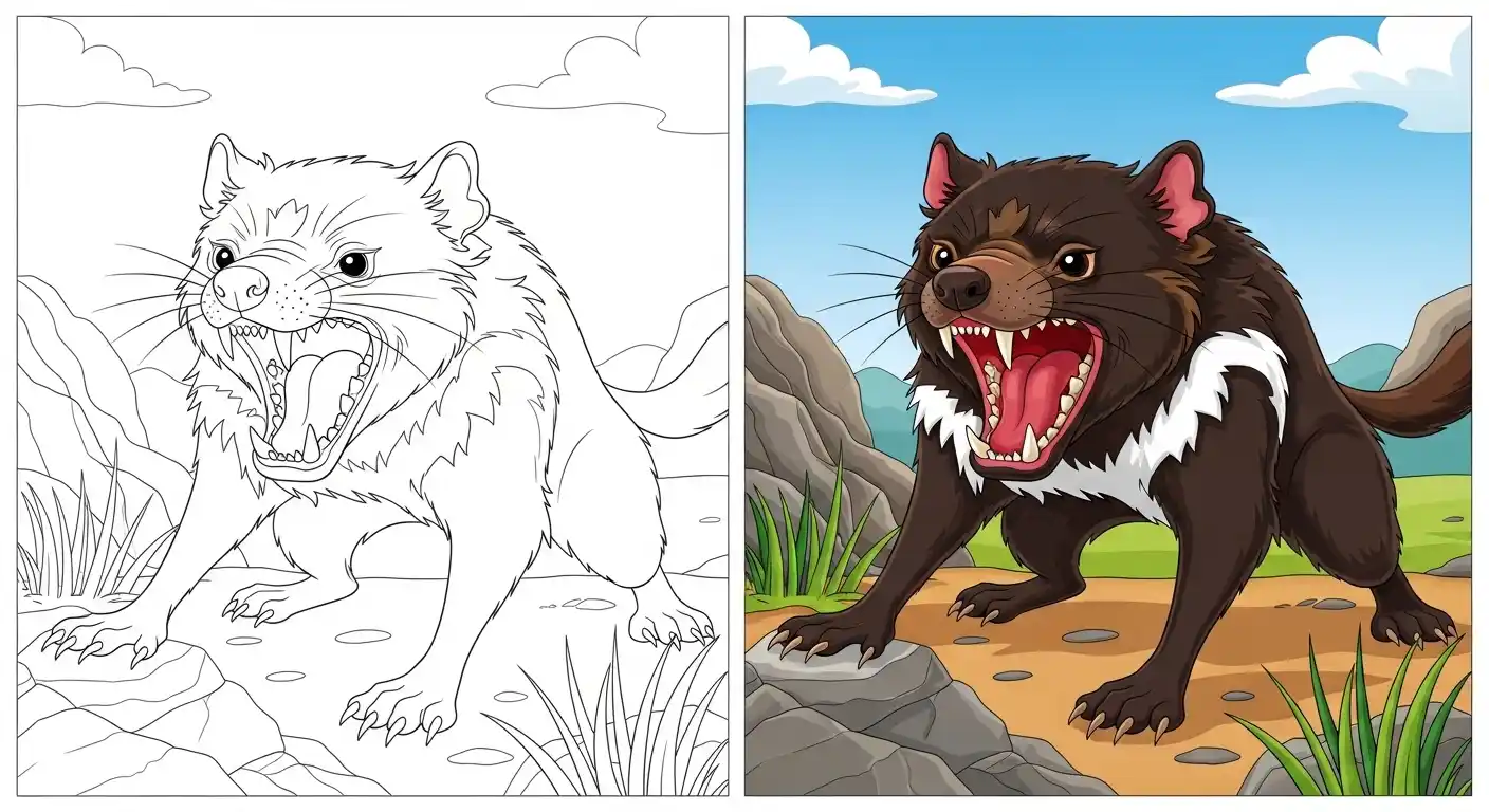 Tasmanian Devil Coloring Pages
