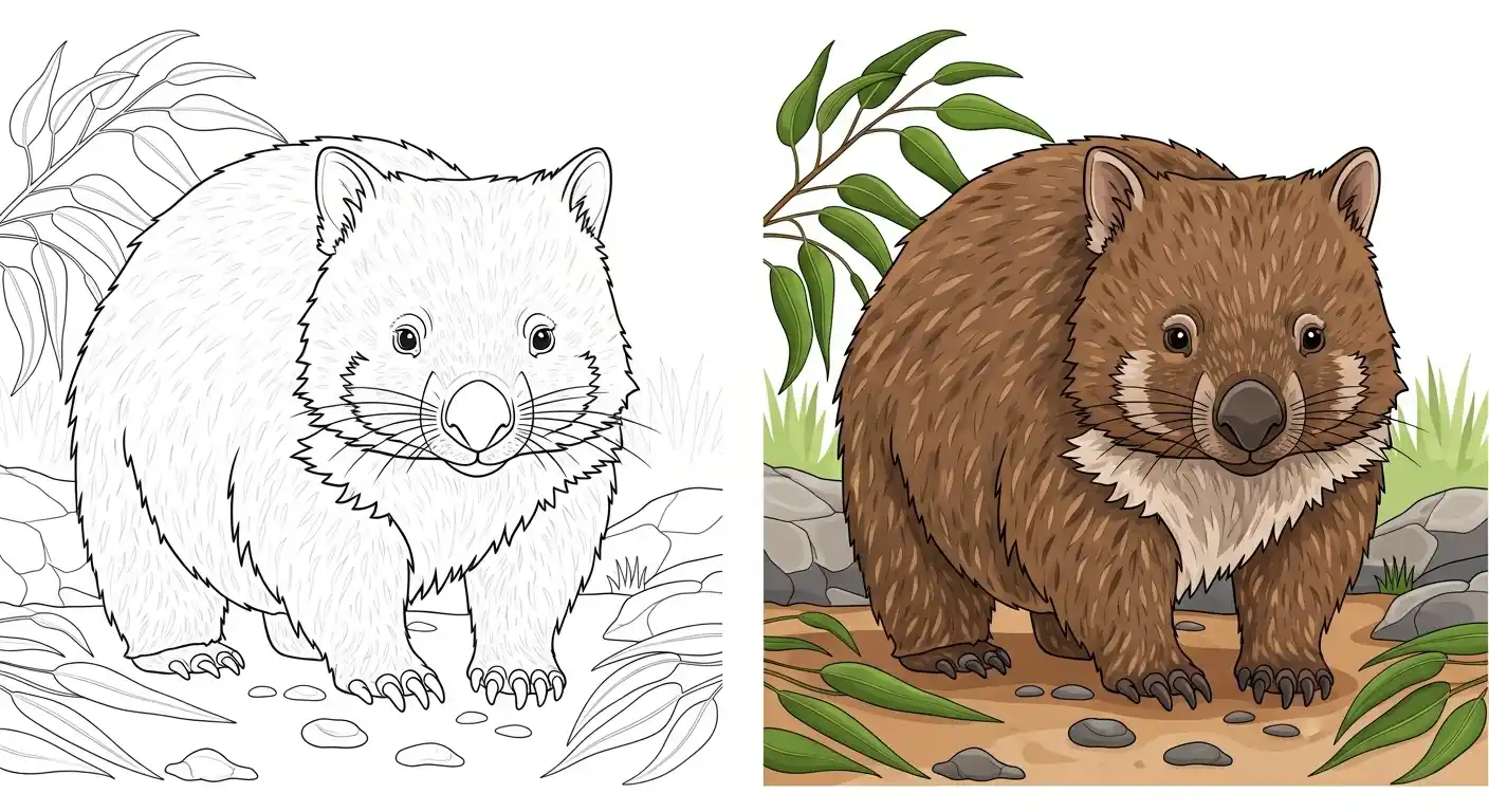 Wombat Coloring Pages