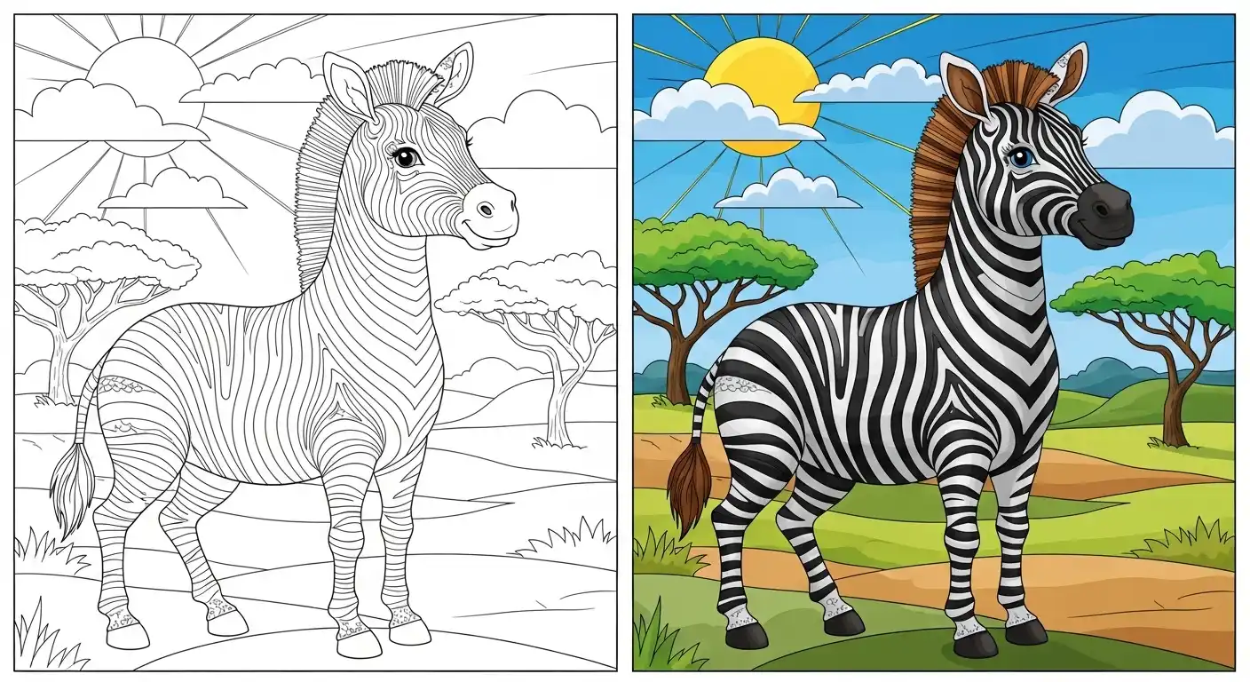 Zebra Coloring Pages