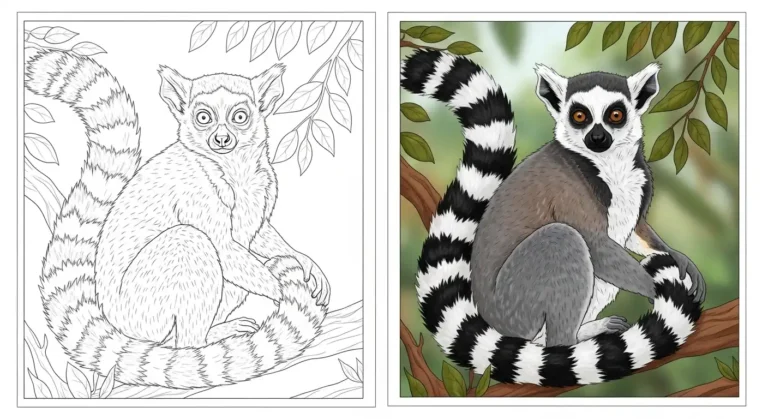 lemur coloring pages