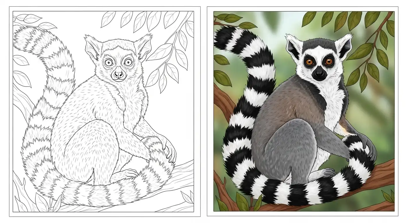 lemur coloring pages